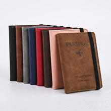 Pu Leather Strap Passport Bag RFID Passport Holder Protective Cover Travel Wallet Card Bag Ticket Holder Pass Cover