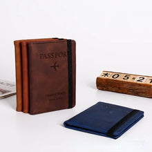Pu Leather Strap Passport Bag RFID Passport Holder Protective Cover Travel Wallet Card Bag Ticket Holder Pass Cover