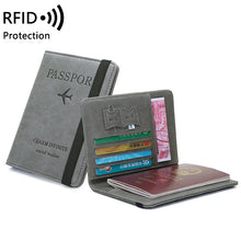 Pu Leather Strap Passport Bag RFID Passport Holder Protective Cover Travel Wallet Card Bag Ticket Holder Pass Cover