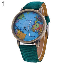 Hot Sale Mini World Fashion Quartz Watch Men Unisex Map Airplane Travel Around The World Women Leather Dress Wrist Watch Clock