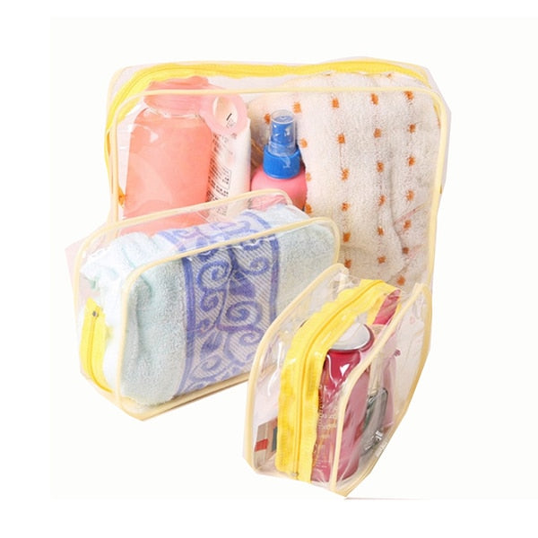 36 Pieces Clear Makeup Bags Bulk Travel Toiletry Bags Transparent Cosmetic  Pouches with Zipper Waterproof Portable PVC Plastic Zippered Organizer