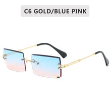 Retro Sunglasses Women Brand Designer Fashion Rimless Gradient Sun Glasses Shades Cutting Lens Ladies Frameless Eyeglasses