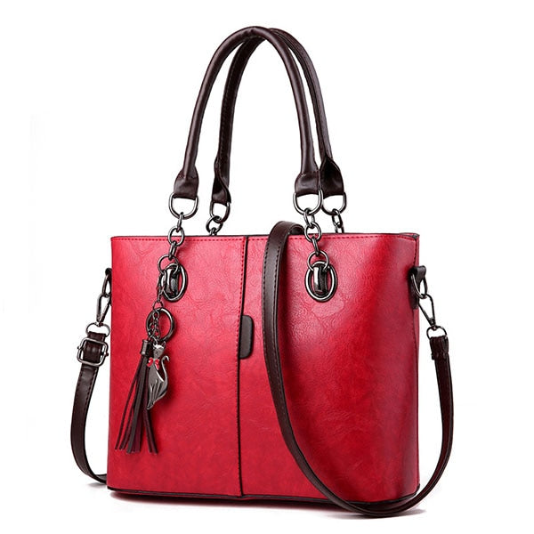 Luxury Handbags Women Bags Designer 2020 Big Solid Leather Tassel Crossbody Shoulder Bags For Women Messenger Ladies Hand Bag