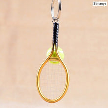 Hot SALE Mini Tennis Racket Pendant Keychain Keyring Key Chain Ring Finder Holer Accessories For Lover's Day Gifts #17162