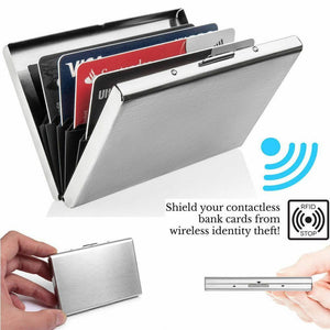 Anti-Scan RFID 1 PC Aluminum Metal Credit Card Holder Slim Blocking Wallet Case Business Card Protection Holder Case