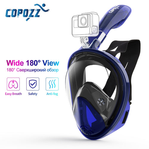 Anti Fog Snorkel Mask Breathing for Gopro Camera Men Women Full Face Mask Kid Children Adult