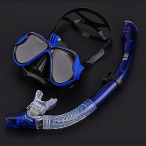 Snorkeling Mask Snorkel Tube Set Diving Mask Anti-Fog Swimming Diving Goggles Snorkel Tube For GoPro Underwater Sports Camera