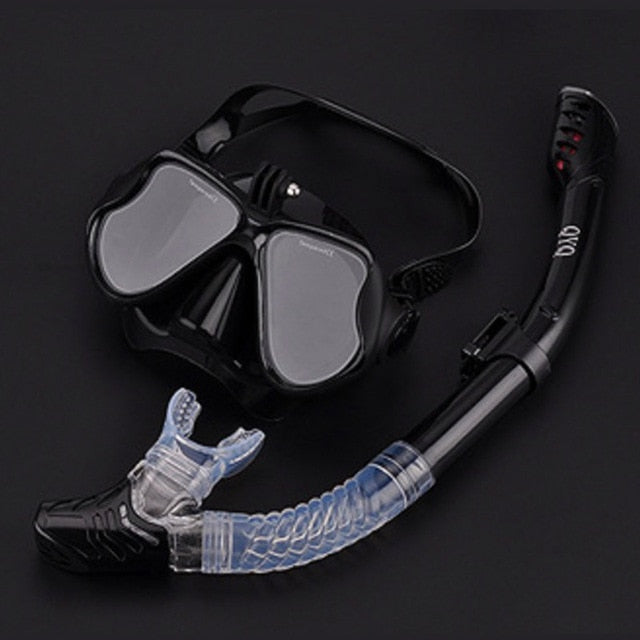 Snorkeling Mask Snorkel Tube Set Diving Mask Anti-Fog Swimming Diving Goggles Snorkel Tube For GoPro Underwater Sports Camera