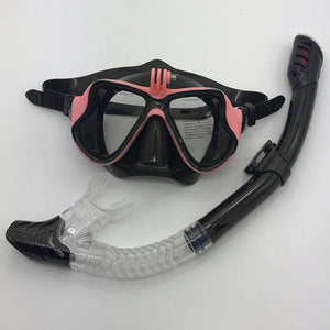 Snorkeling Mask Snorkel Tube Set Diving Mask Anti-Fog Swimming Diving Goggles Snorkel Tube For GoPro Underwater Sports Camera