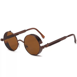 Men And Women Classic Steampunk Sunglasses Men And Women Sunglasses Luxury Brand Retro Round Sunglasses Metal Glasses Retro