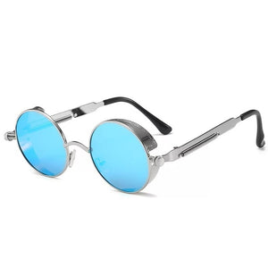 Men And Women Classic Steampunk Sunglasses Men And Women Sunglasses Luxury Brand Retro Round Sunglasses Metal Glasses Retro