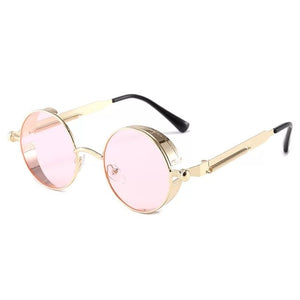 Men And Women Classic Steampunk Sunglasses Men And Women Sunglasses Luxury Brand Retro Round Sunglasses Metal Glasses Retro