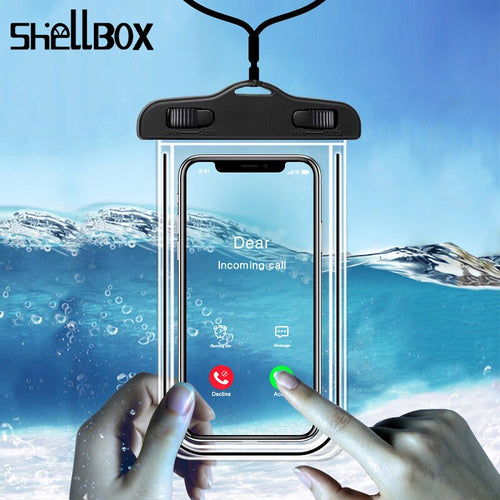 Shelbox Luminous Waterproof Smartphone Case For Phone Pouch Bag 6.5