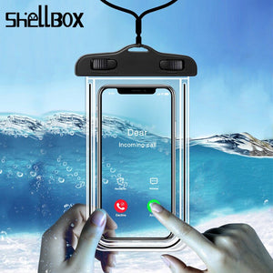 Shelbox Luminous Waterproof Smartphone Case For Phone Pouch Bag 6.5" Underwater Phone Case For iPhone 11 Huawei Xiaomi Universal