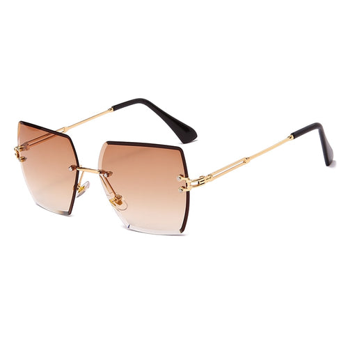 New Fashion Rimless Sunglasses Luxury Brand Women Metal Square Sun glasses UV400 Shades Eyewear Oculos Gafas de sol