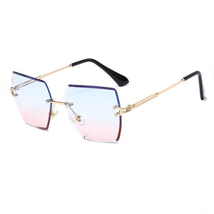 New Fashion Rimless Sunglasses Luxury Brand Women Metal Square Sun glasses UV400 Shades Eyewear Oculos Gafas de sol