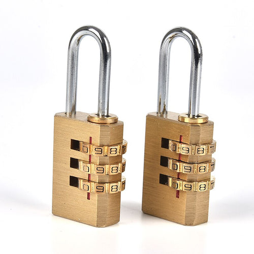 Padlock Solid Brass Lock Digit Combination Password Secret Code For Gym Outdoor Locker Case Copper Stainless Steel