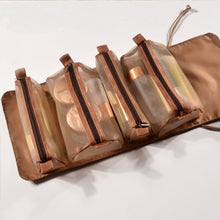Women Cosmetic Bag Travel Organizer Foldable Hanging Nylon Wash Bag Portable Makeup Bag Multifunctional Toiletry Pouch