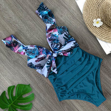 Sexy New Ruffle One Piece Swimsuit Off The Shoulder Swimwear Women Swimsuit Deep-V Bathing Suits Beach Wear Swim Suit