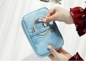 Creative Shockproof Travel Digital USB Charger Cable Earphone Case Makeup Cosmetic Organizer Accessories Bag Pouch