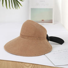 Collapsible bow sun hat holiday Beach hat sun sun hat with large brim sun straw hat