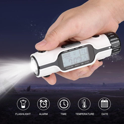 Flashlight Digital Perpetual Calendar Multifunction Battery Operated Torch Alarm Clock Timer Date Travel Temperature