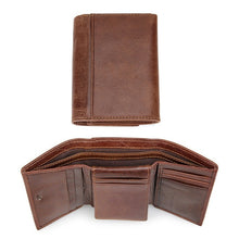 RFID Wallet Antitheft Scanning Leather Hasp Leisure Men's Slim Mini Case Credit Card Trifold Purse