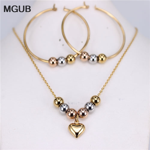 MGUB New stainless steel beads (earrings necklace) manual suit 4 options Earrings free choice 30mm-70mm Free shipping